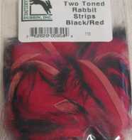 two tonned rabbit strips black /red Hareline 